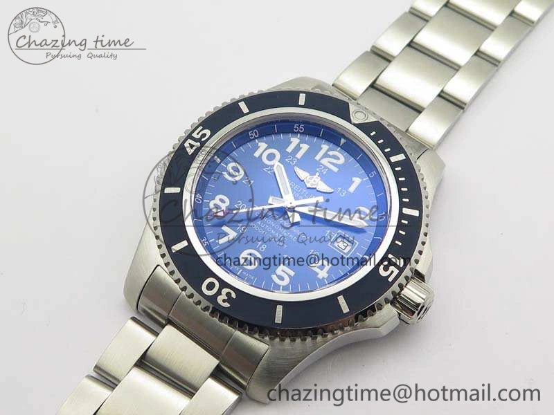 SuperOcean II A17392D7 44mm GF 1:1 Best Edition Blue Dial On SS Bracelet A ZipUp 5689