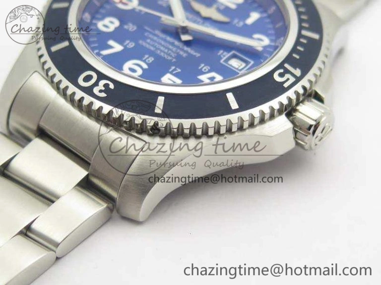 SuperOcean II A17392D7 44mm GF 1:1 Best Edition Blue Dial On SS Bracelet A ZipUp 5689