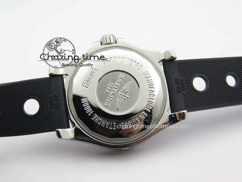 Comfortable SuperOcean II A17392D7 44mm Noob 1:1 Best Edition Black Dial On Black Rubber Strap A 5761