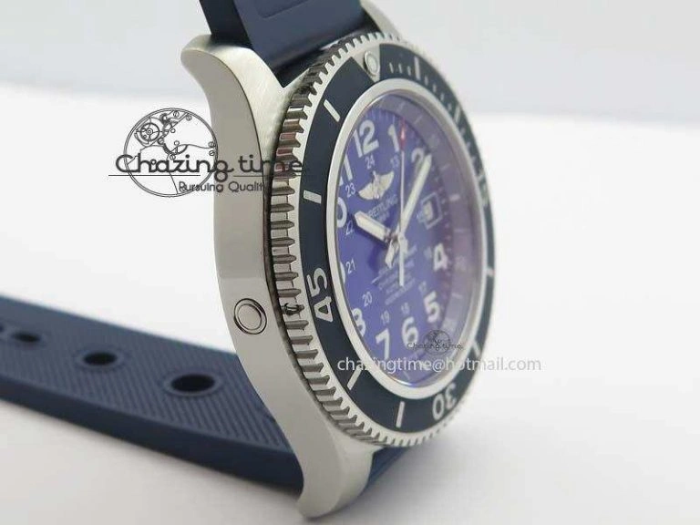 RelaxedFit SuperOcean II A17392D8 44mm Noob 1:1 Best Edition Blue Dial On Blue Rubber Strap A 5770