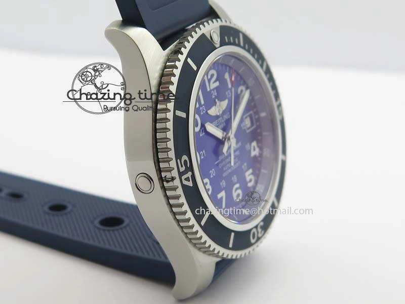 RelaxedFit SuperOcean II A17392D8 44mm Noob 1:1 Best Edition Blue Dial On Blue Rubber Strap A 5770