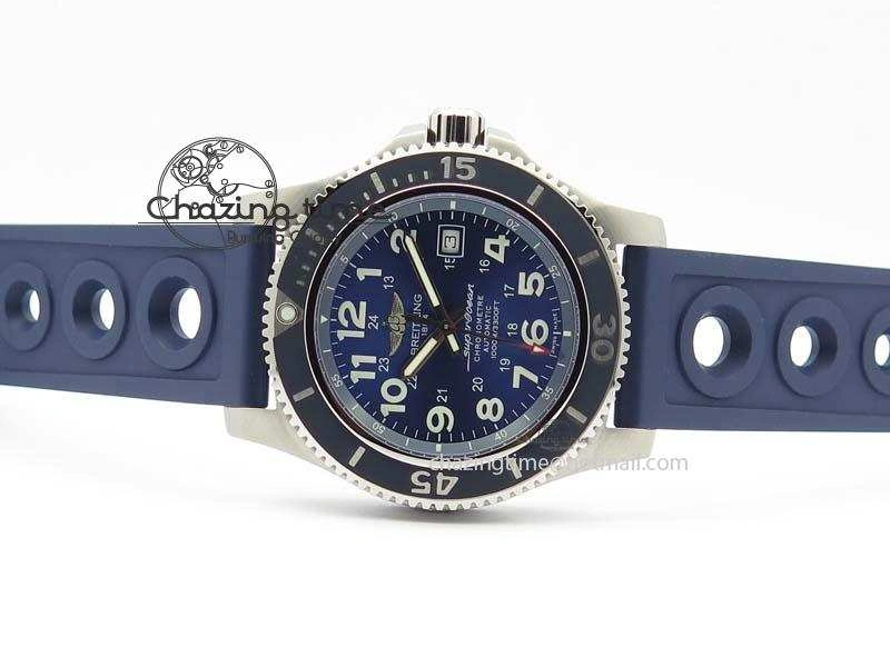 RelaxedFit SuperOcean II A17392D8 44mm Noob 1:1 Best Edition Blue Dial On Blue Rubber Strap A 5770