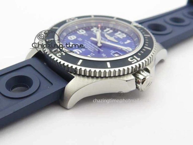 RelaxedFit SuperOcean II A17392D8 44mm Noob 1:1 Best Edition Blue Dial On Blue Rubber Strap A 5770