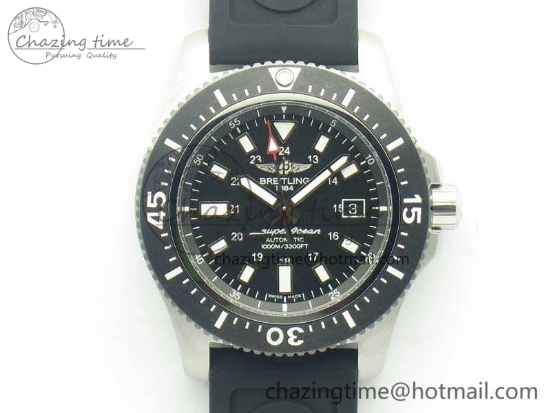 AllSeason SuperOcean II Y1739316 44mm GF 1:1 Best Edition Black Dial On Rubber Strap A 5665