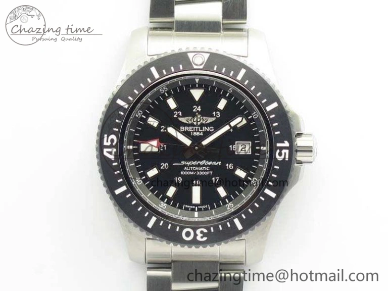 SuperOcean II Y1739316 44mm GF 1:1 Best Edition Black Dial On SS Bracelet A EasyMatch 5677