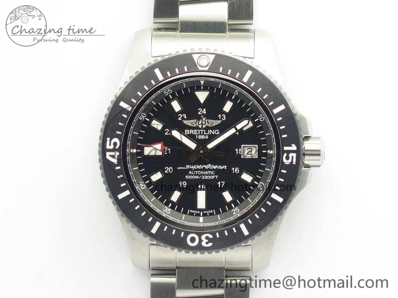 SuperOcean II Y1739316 44mm GF 1:1 Best Edition Black Dial On SS Bracelet A EasyMatch 5677