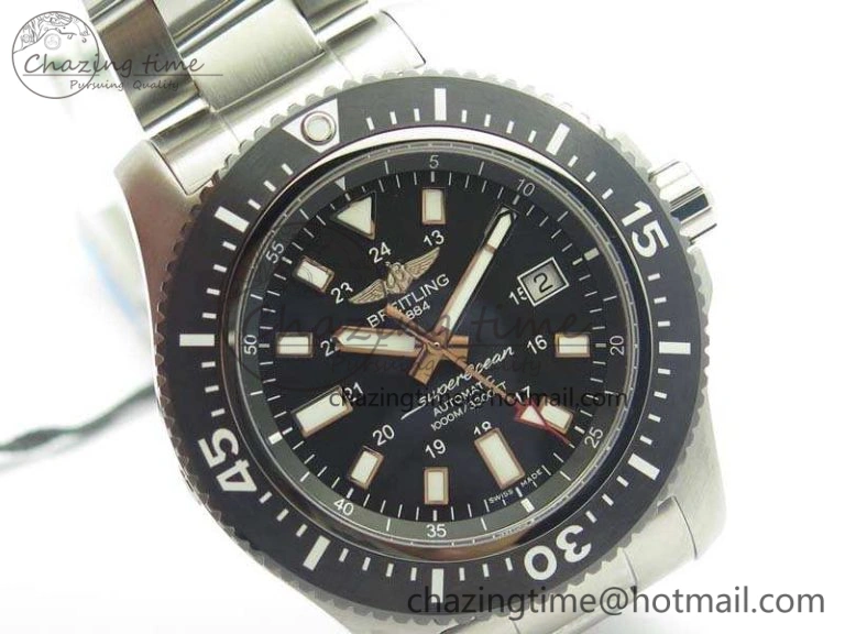 SuperOcean II Y1739316 44mm GF 1:1 Best Edition Black Dial On SS Bracelet A EasyMatch 5677