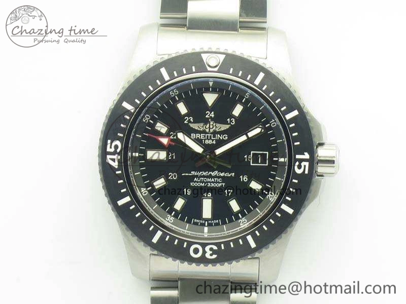 SuperOcean II Y1739316 44mm GF 1:1 Best Edition Black Dial On SS Bracelet A Minimalist 5667