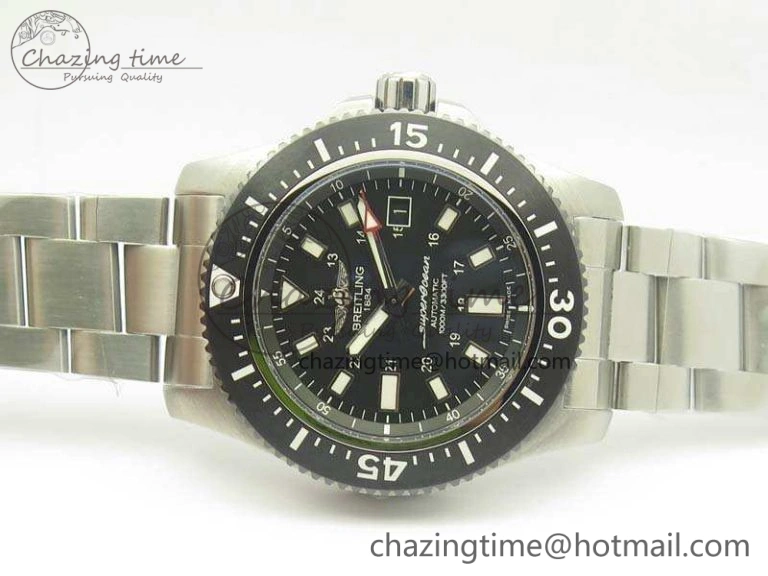 SuperOcean II Y1739316 44mm GF 1:1 Best Edition Black Dial On SS Bracelet A Minimalist 5667