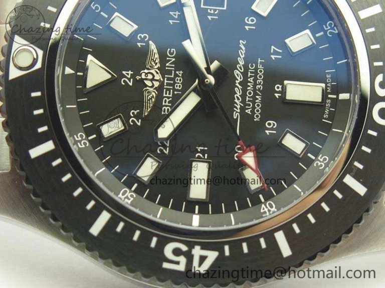SuperOcean II Y1739316 44mm GF 1:1 Best Edition Black Dial On SS Bracelet A Minimalist 5667