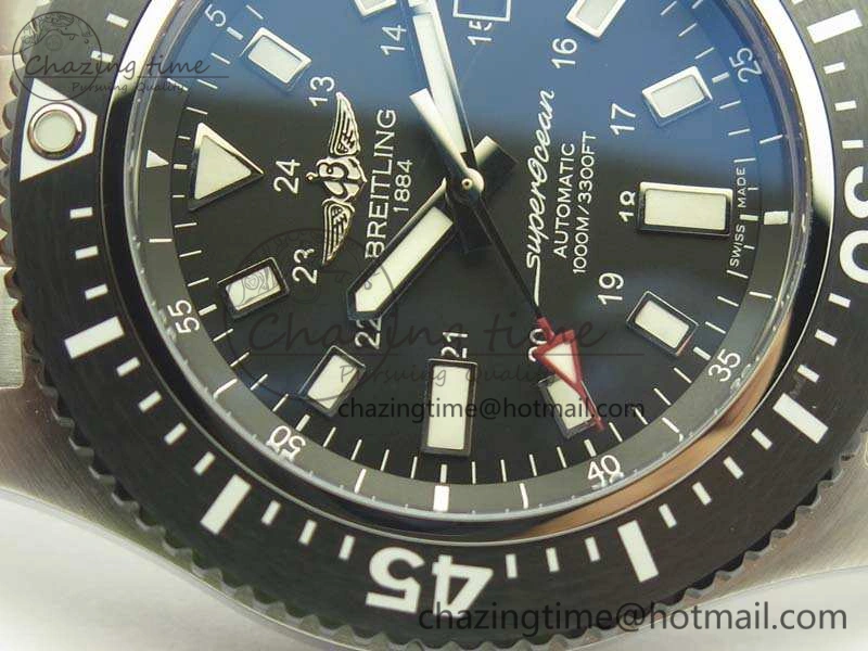 SuperOcean II Y1739316 44mm GF 1:1 Best Edition Black Dial On SS Bracelet A Minimalist 5667