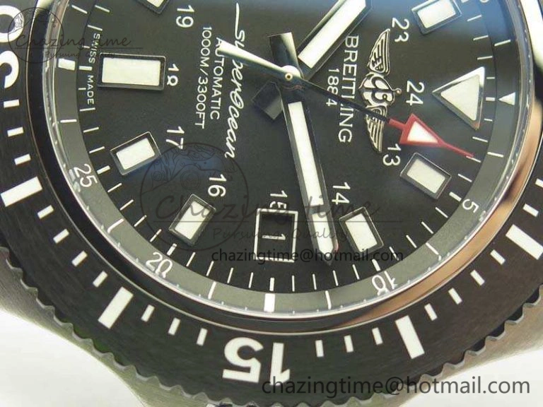 SuperOcean II Y1739316 44mm GF 1:1 Best Edition Black Dial On SS Bracelet A Minimalist 5667