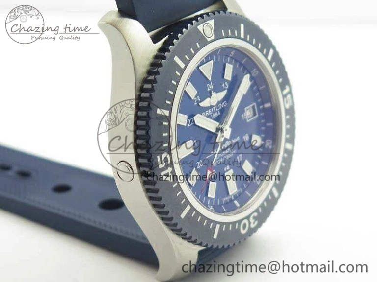 Breathable SuperOcean II Y1739316 44mm GF 1:1 Best Edition Blue Dial On Rubber Strap A 5668