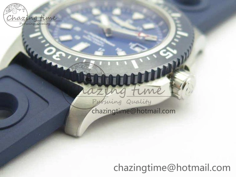 Breathable SuperOcean II Y1739316 44mm GF 1:1 Best Edition Blue Dial On Rubber Strap A 5668