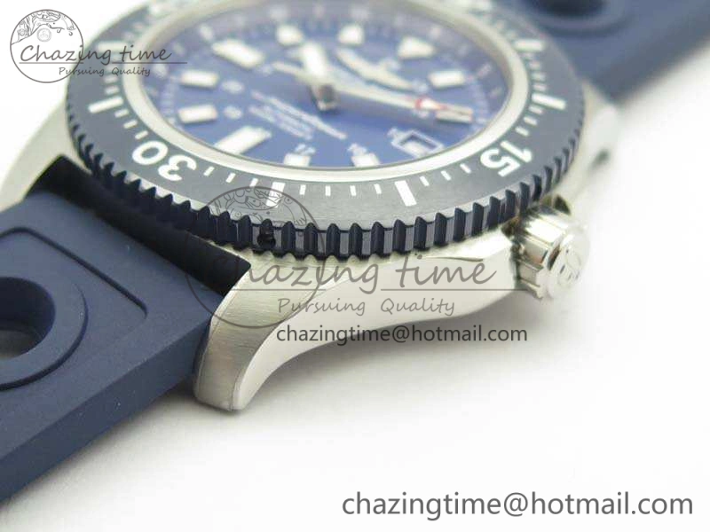 Breathable SuperOcean II Y1739316 44mm GF 1:1 Best Edition Blue Dial On Rubber Strap A 5668