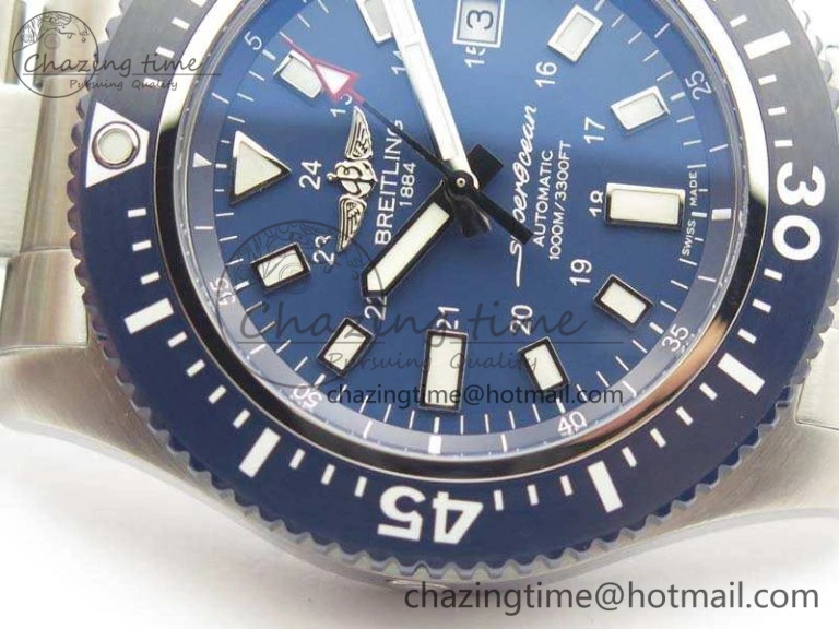 SuperOcean II Y1739316 44mm GF 1:1 Best Edition Blue Dial On SS Bracelet A Bright 5676