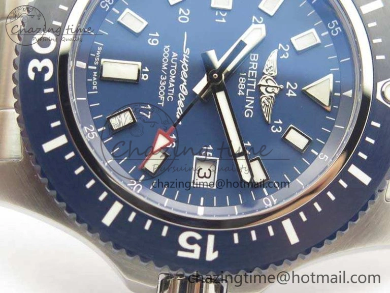 SuperOcean II Y1739316 44mm GF 1:1 Best Edition Blue Dial On SS Bracelet A Bright 5676