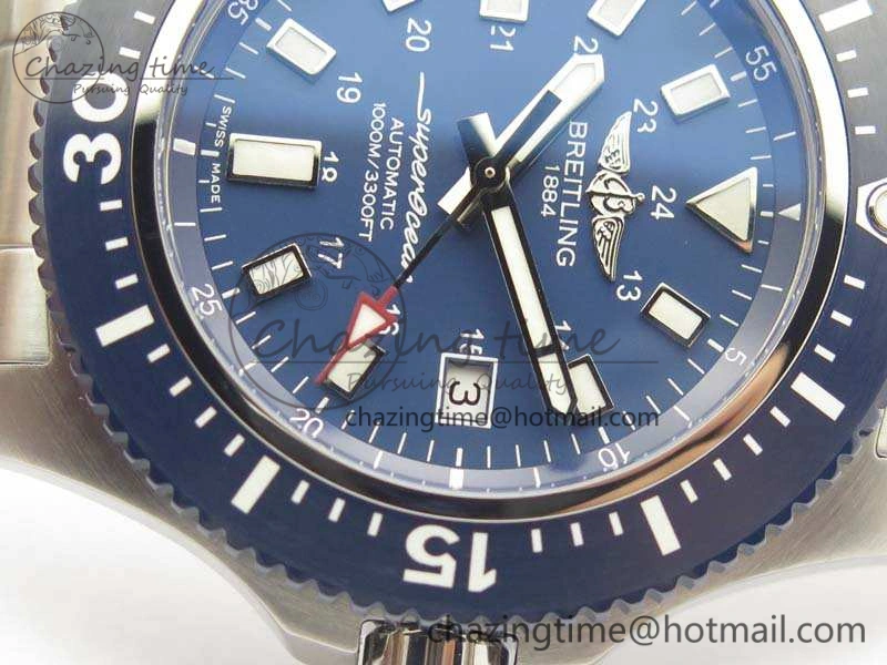 SuperOcean II Y1739316 44mm GF 1:1 Best Edition Blue Dial On SS Bracelet A Bright 5676