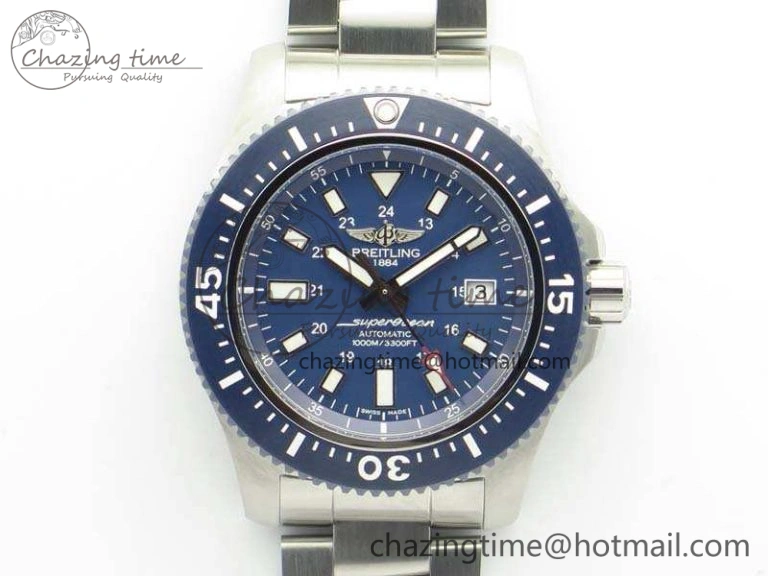 SuperOcean II Y1739316 44mm GF 1:1 Best Edition Blue Dial On SS Bracelet A Bright 5676