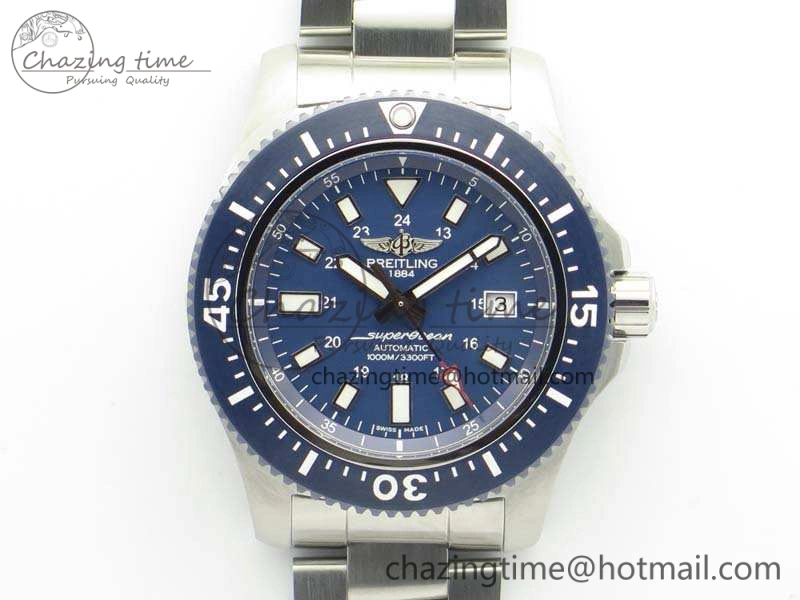 SuperOcean II Y1739316 44mm GF 1:1 Best Edition Blue Dial On SS Bracelet A Bright 5676