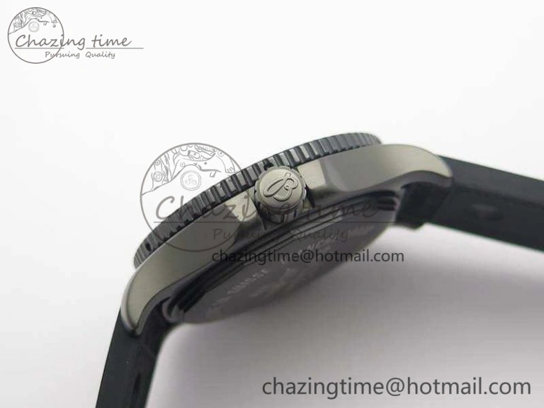 Timeless SuperOcean M17393 DLC GF 1:1 Best Edition Black Dial On Rubber Strap A 5680