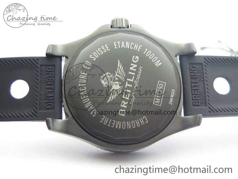 Timeless SuperOcean M17393 DLC GF 1:1 Best Edition Black Dial On Rubber Strap A 5680