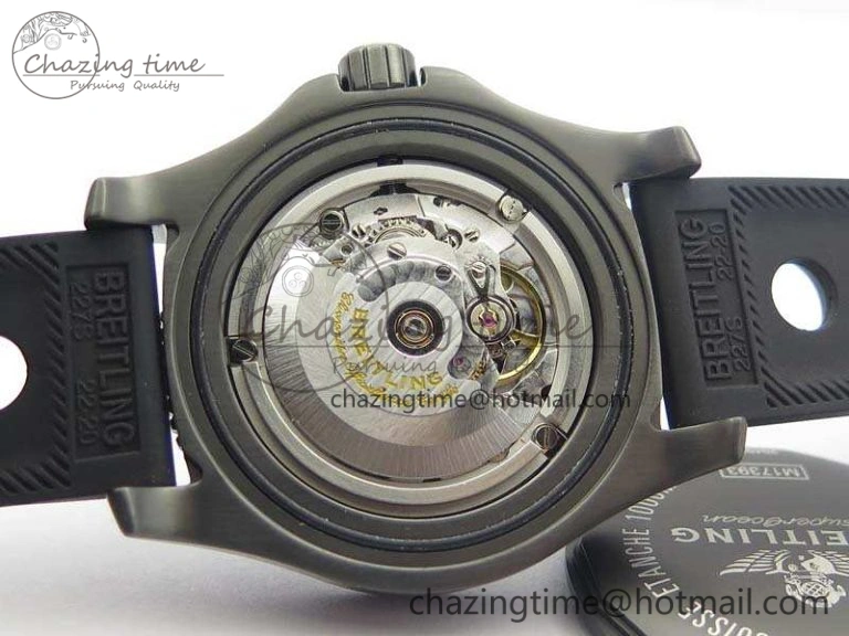 Timeless SuperOcean M17393 DLC GF 1:1 Best Edition Black Dial On Rubber Strap A 5680