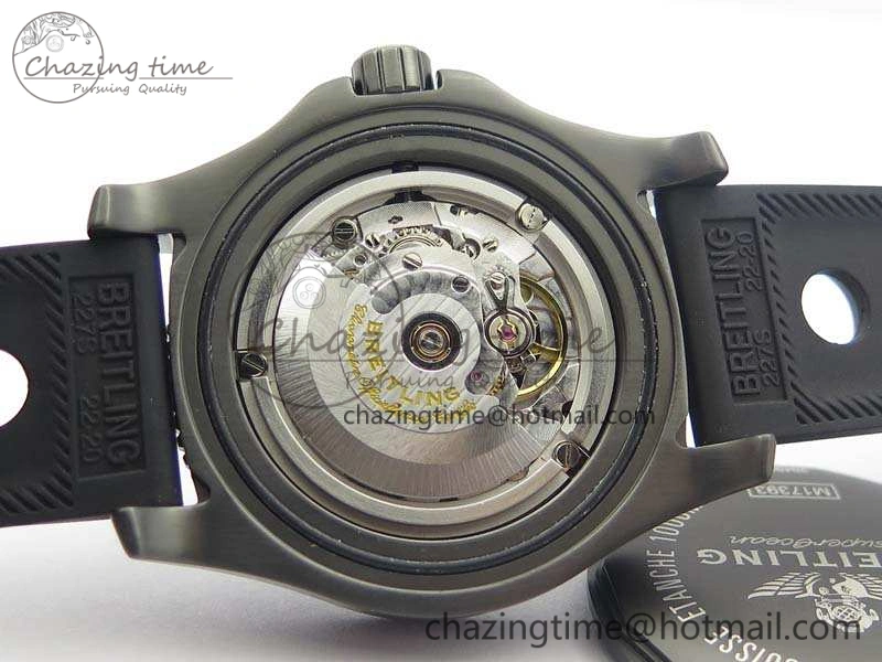 Timeless SuperOcean M17393 DLC GF 1:1 Best Edition Black Dial On Rubber Strap A 5680