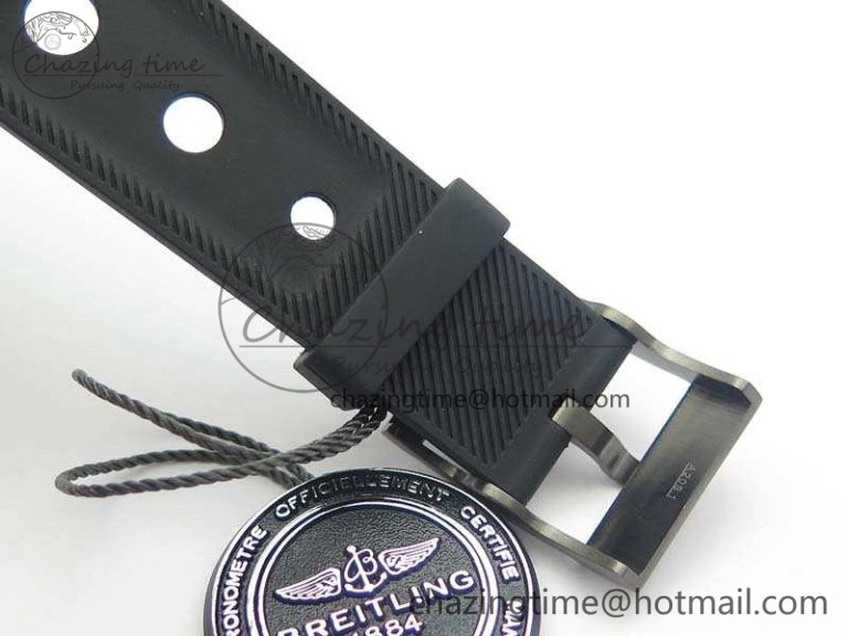 Timeless SuperOcean M17393 DLC GF 1:1 Best Edition Black Dial On Rubber Strap A 5680