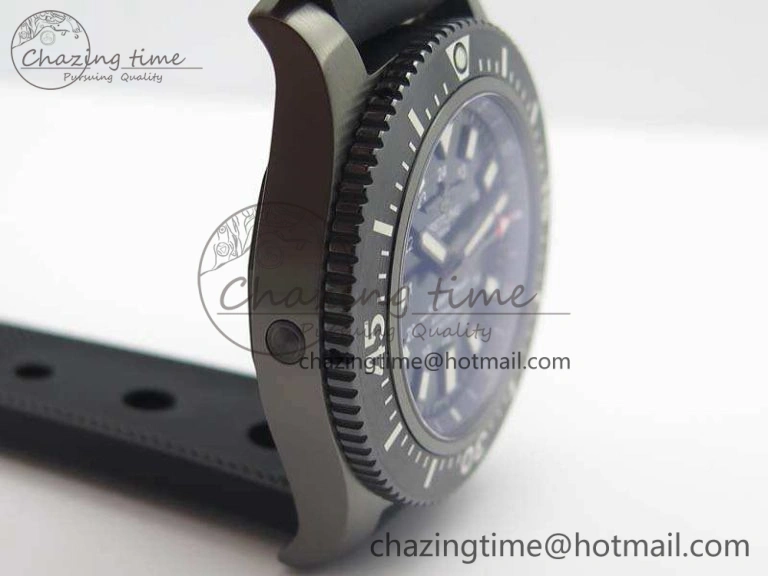 Timeless SuperOcean M17393 DLC GF 1:1 Best Edition Black Dial On Rubber Strap A 5680