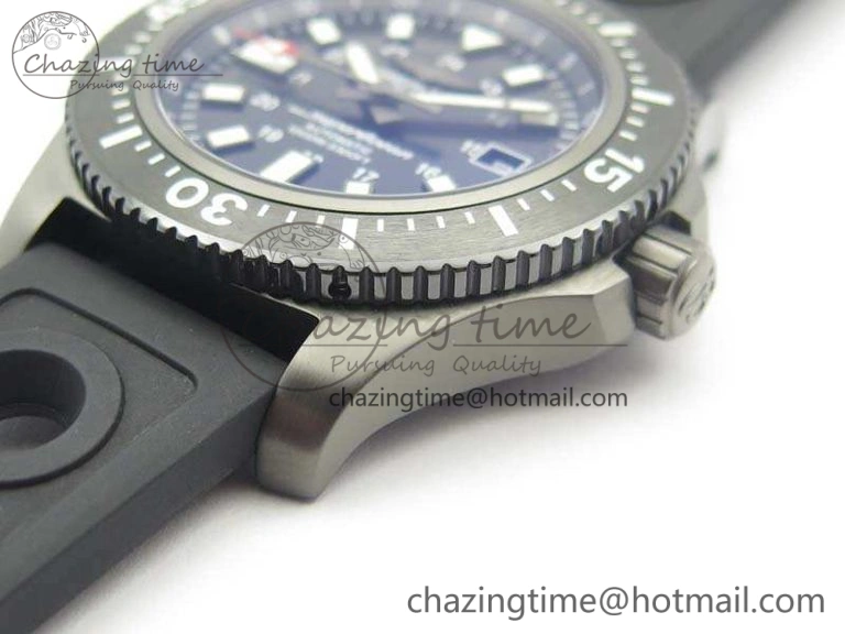 Timeless SuperOcean M17393 DLC GF 1:1 Best Edition Black Dial On Rubber Strap A 5680