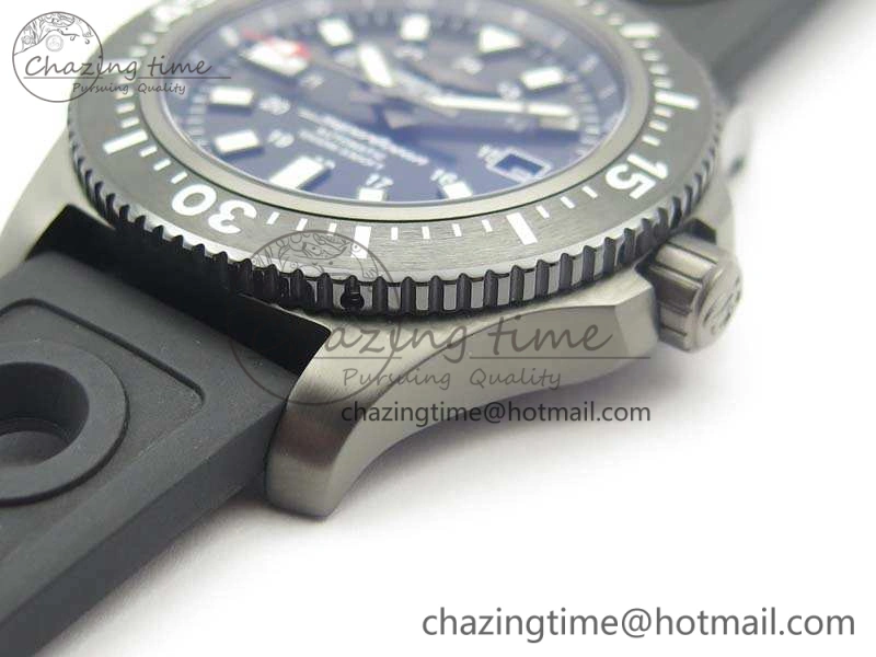Timeless SuperOcean M17393 DLC GF 1:1 Best Edition Black Dial On Rubber Strap A 5680