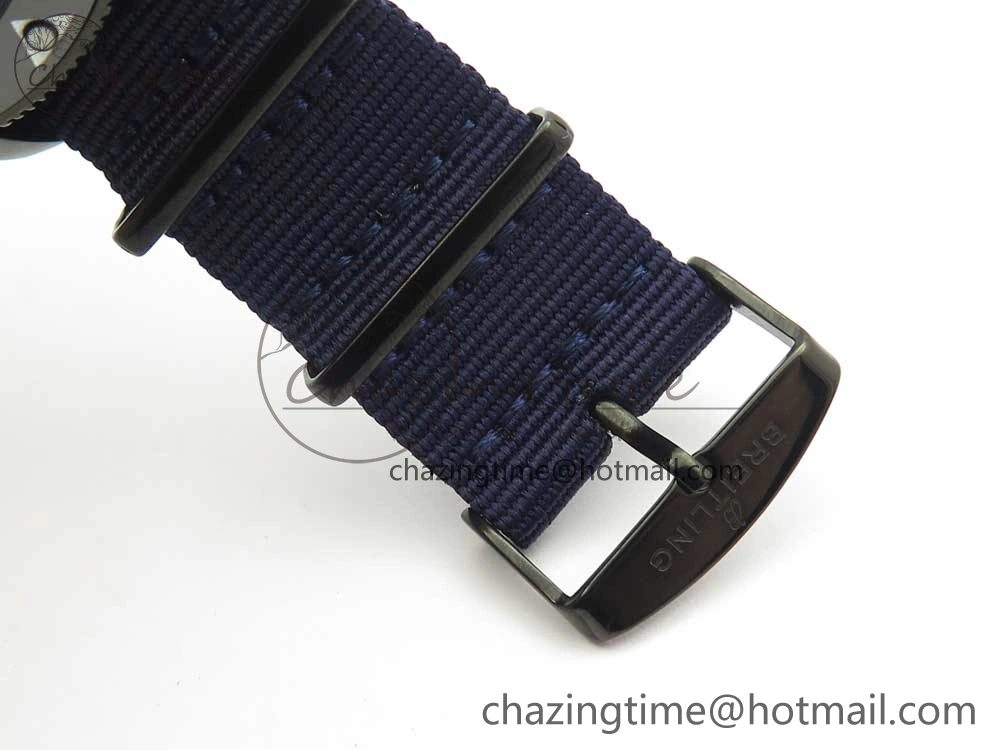 SuperOcean OuterNown 44mm Black Ceramic Bezel Blue Dial on Blue Nylon Strap A Packable 5604