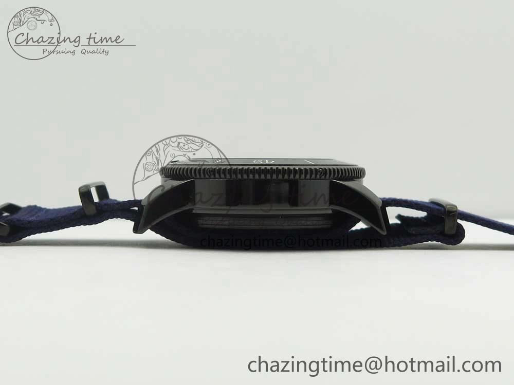 SuperOcean OuterNown 44mm Black Ceramic Bezel Blue Dial on Blue Nylon Strap A Packable 5604