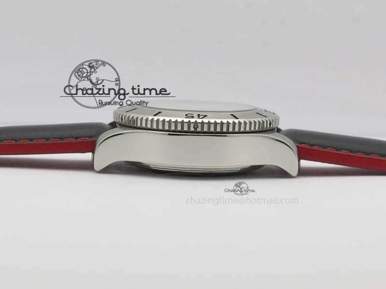 SuperOcean SteelFish SS Black Dial On Black Leather Strap A Colorful 5747