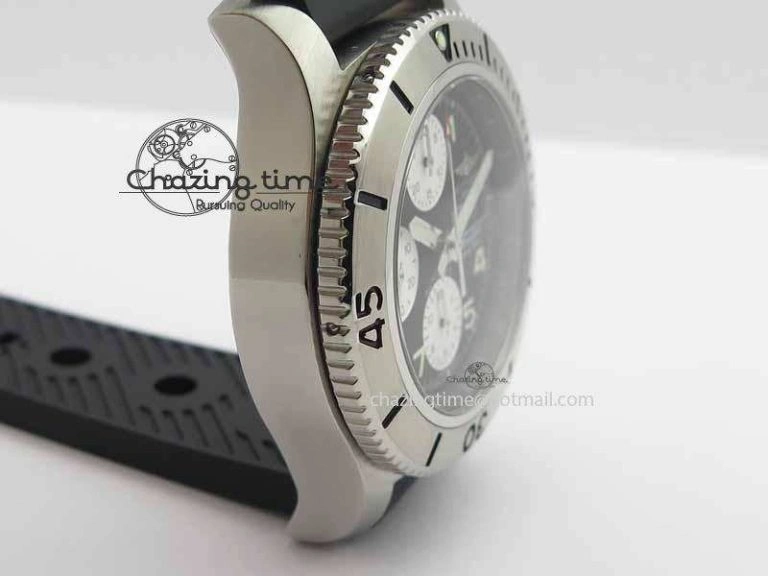 SunProtective SuperOcean SteelFish SS Black Dial On Black Rubber Strap A 5732