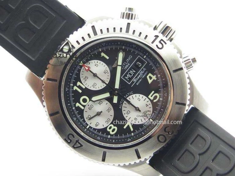SuperOcean SteelFish SS Black Dial On Rubber Strap A Sleek 5746