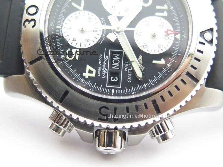 SuperOcean SteelFish SS Black Dial On Rubber Strap A Sleek 5746