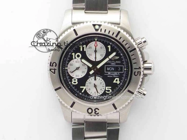ModernLook SuperOcean SteelFish SS Black Dial On SS Bracelet A 5724