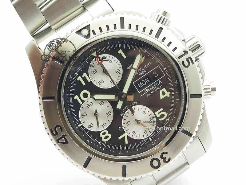ModernLook SuperOcean SteelFish SS Black Dial On SS Bracelet A 5724