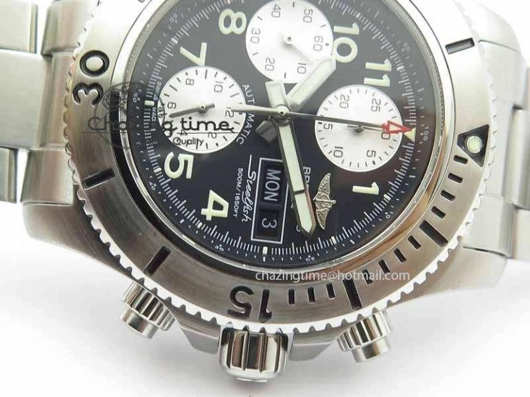 ModernLook SuperOcean SteelFish SS Black Dial On SS Bracelet A 5724