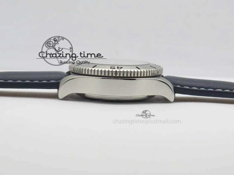 Trendy SuperOcean SteelFish SS Blue Dial On Blue Leather Strap A 5748