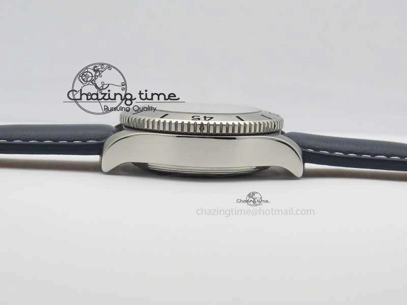 Trendy SuperOcean SteelFish SS Blue Dial On Blue Leather Strap A 5748