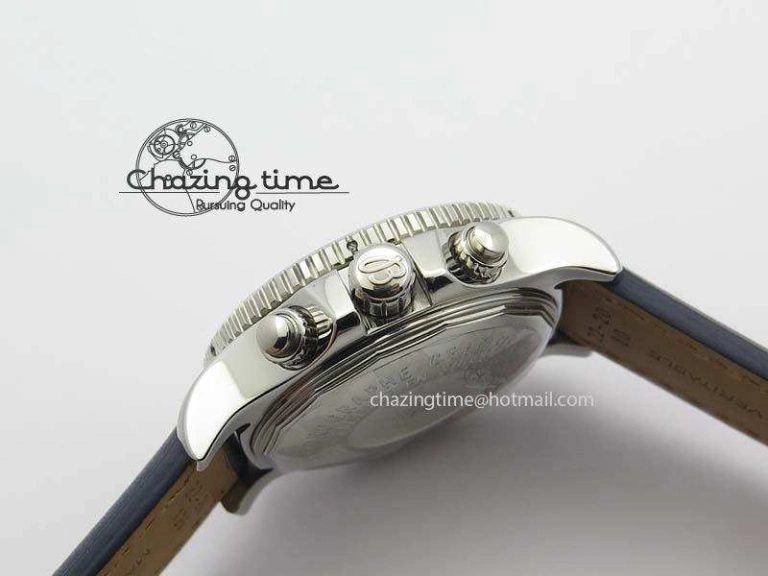Trendy SuperOcean SteelFish SS Blue Dial On Blue Leather Strap A 5748