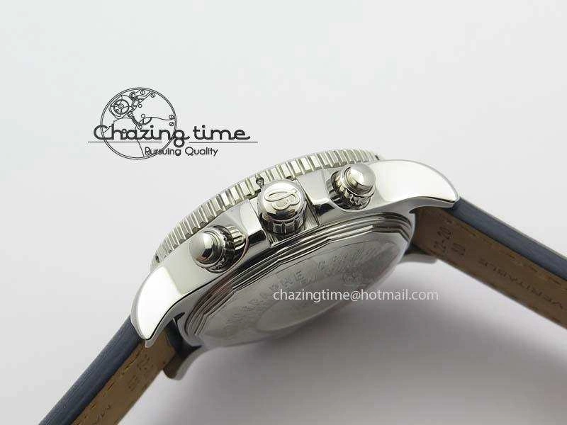 Trendy SuperOcean SteelFish SS Blue Dial On Blue Leather Strap A 5748