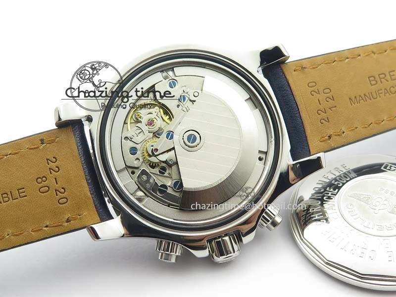Trendy SuperOcean SteelFish SS Blue Dial On Blue Leather Strap A 5748