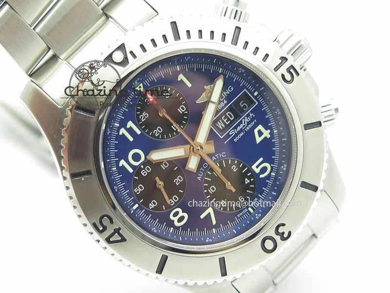 HighPerformance SuperOcean SteelFish SS Blue Dial On SS Bracelet A 5725