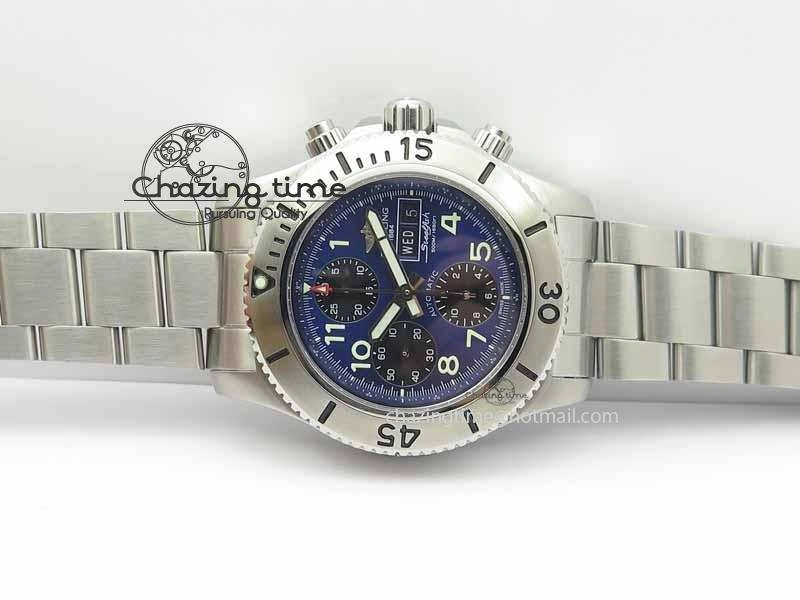 HighPerformance SuperOcean SteelFish SS Blue Dial On SS Bracelet A 5725