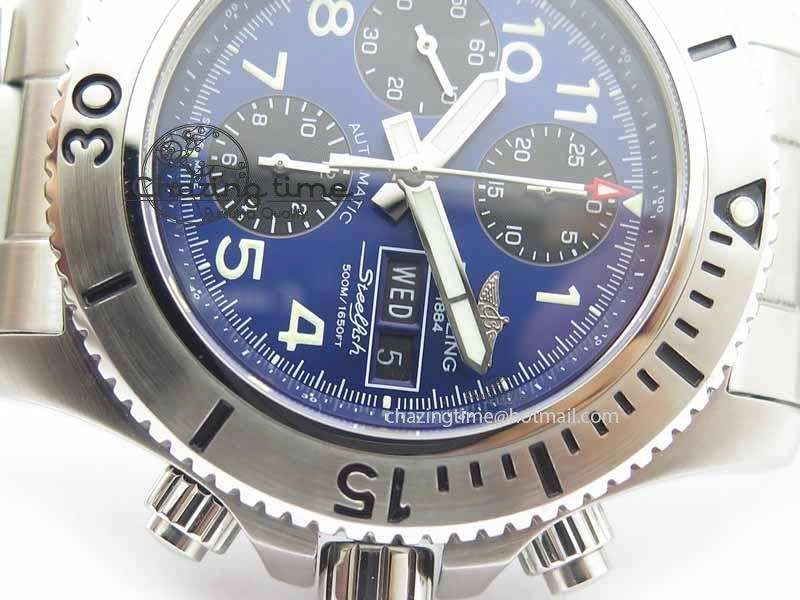 HighPerformance SuperOcean SteelFish SS Blue Dial On SS Bracelet A 5725