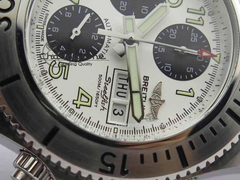 Functional SuperOcean SteelFish SS White Dial On Black Rubber Strap A 5733